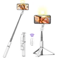 Foldable Selfie Stick Tripod - Bluetooth Fill Light & Shutter for iPhone/Android