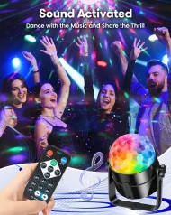 Home Car Party Disco Light - RGB Sound Activated Rotating DJ Stage Lamp