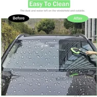 Telescopic Car Window Cleaner Brush Set - Microfiber & Scraping Mist Eliminator - Image 3