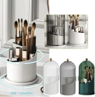 Dustproof Rotating Toothbrush Holder - Sliding Lid for Makeup/Tooth Brushes