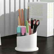 Dustproof Rotating Toothbrush Holder - Sliding Lid for Makeup/Tooth Brushes - Image 3