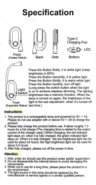 Eye Protection Book Light - 3 Color 360° Flip Adjustable Rechargeable Clip Lamp - Image 9