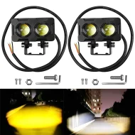 Dual Color Motorcycle LED Fog Light - 1/2PCS ATV Work Light Bar Headlight - Image 6