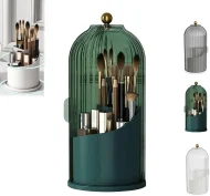 Dustproof Rotating Toothbrush Holder - Sliding Lid for Makeup/Tooth Brushes - Image 7