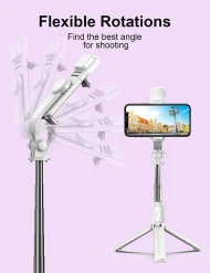 Foldable Selfie Stick Tripod - Bluetooth Fill Light & Shutter for iPhone/Android - Image 26