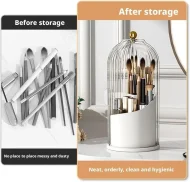Dustproof Rotating Toothbrush Holder - Sliding Lid for Makeup/Tooth Brushes - Image 5