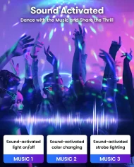 Home Car Party Disco Light - RGB Sound Activated Rotating DJ Stage Lamp - Image 3