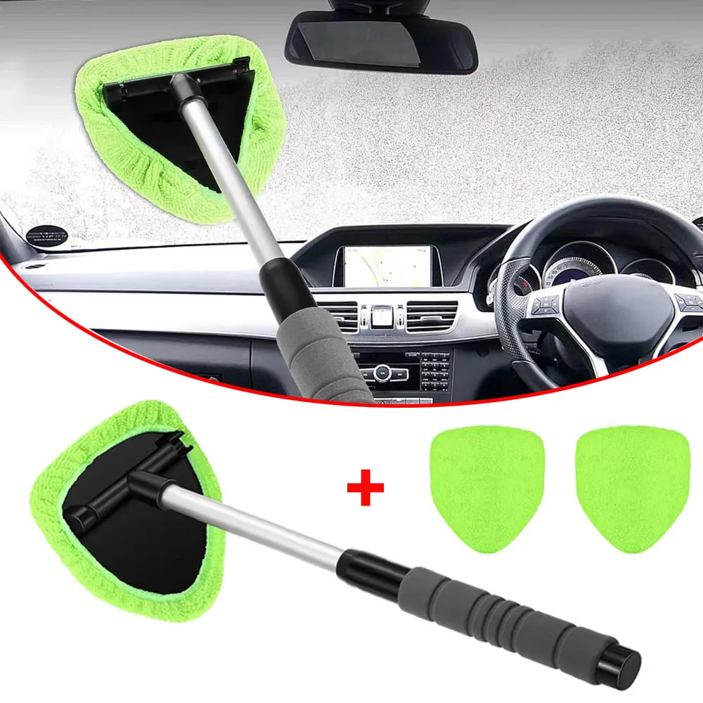 S639e6de1637b498ab2dafaeb5de4c6581.webp Telescopic Car Window Cleaner Brush Set - Microfiber & Scraping Mist Eliminator - Image 1