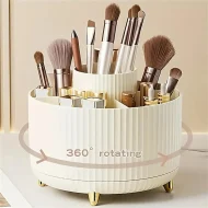 360° Rotating Cosmetic Organizer - 5 Compartments for Brushes & Makeup - Image 7