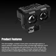 Dual Color Motorcycle LED Fog Light - 1/2PCS ATV Work Light Bar Headlight - Image 11