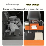 Car Seat Back Organizer - Adjustable Hook, Dual Compartments & Towel Holder - Image 6
