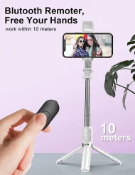 Foldable Selfie Stick Tripod - Bluetooth Fill Light & Shutter for iPhone/Android - Image 24