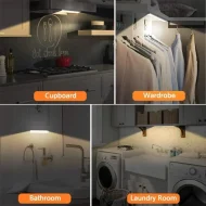 Motion Sensor Light Under Cabinet Kitchen Lights Rechargeable Nightlight, Auto On/Off Dimming Wardrobe Lamp for Stairs - Image 6
