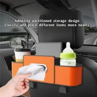 Car Seat Back Organizer - Adjustable Hook, Dual Compartments & Towel Holder - Image 10