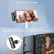 Wireless Lavalier Mic - Portable Mini for iPhone Android PC/Camera - Image 4