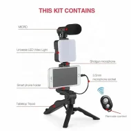 Phone Vlogging Kit: Tripod + Mic + LED Fill Light for Live Stream/YouTube - Image 16
