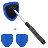 Telescopic Car Window Cleaner Brush Set - Microfiber & Scraping Mist Eliminator - Image 12
