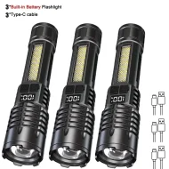 Camping Hiking LED Torch - High Power COB Flashlight TYPE - C Rechargeable - Image 7
