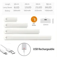 Motion Sensor Light Under Cabinet Kitchen Lights Rechargeable Nightlight, Auto On/Off Dimming Wardrobe Lamp for Stairs - Image 4