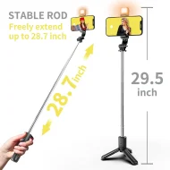 Foldable Selfie Stick Tripod - Bluetooth Fill Light & Shutter for iPhone/Android - Image 17