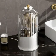 Dustproof Rotating Toothbrush Holder - Sliding Lid for Makeup/Tooth Brushes - Image 4